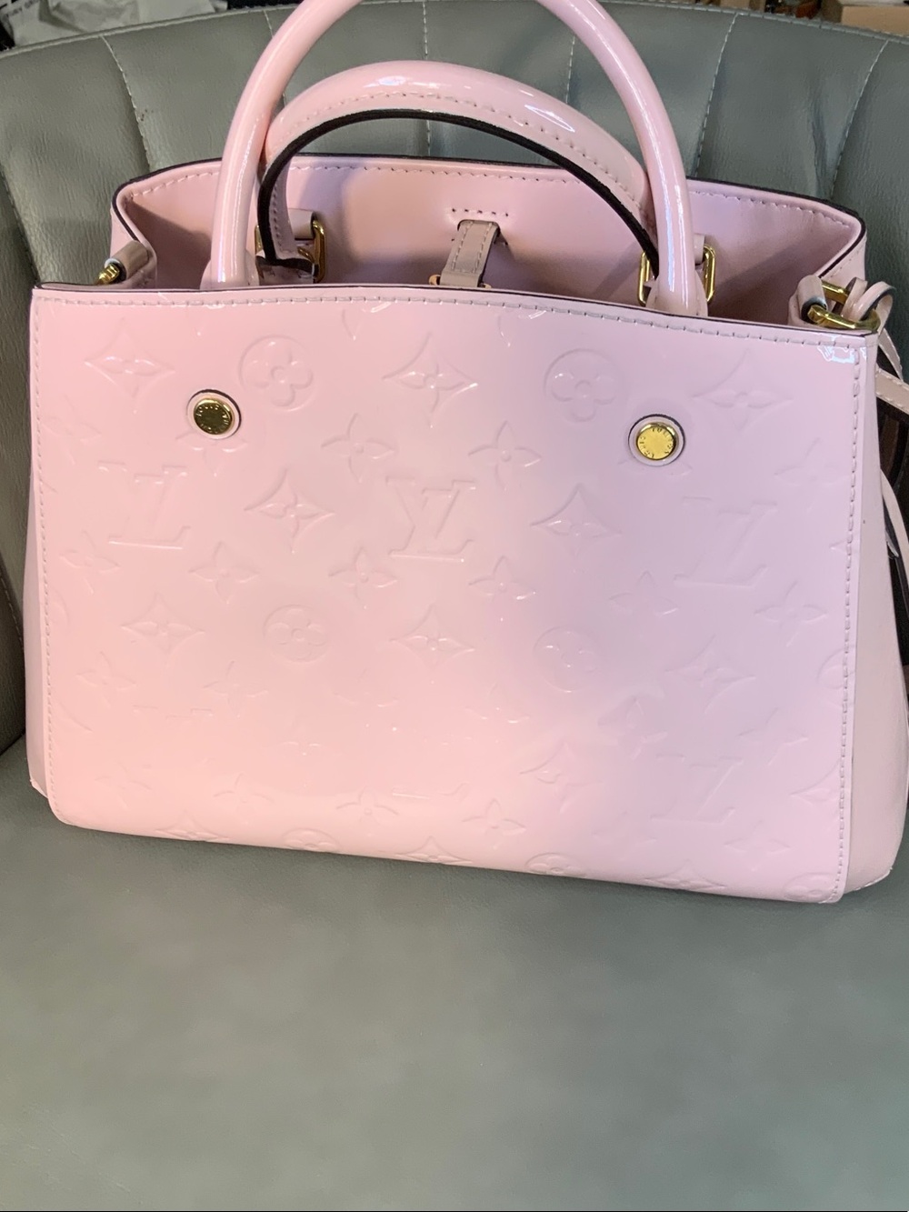 Louis Vuitton Light Pink Vernis Embossed Satchel